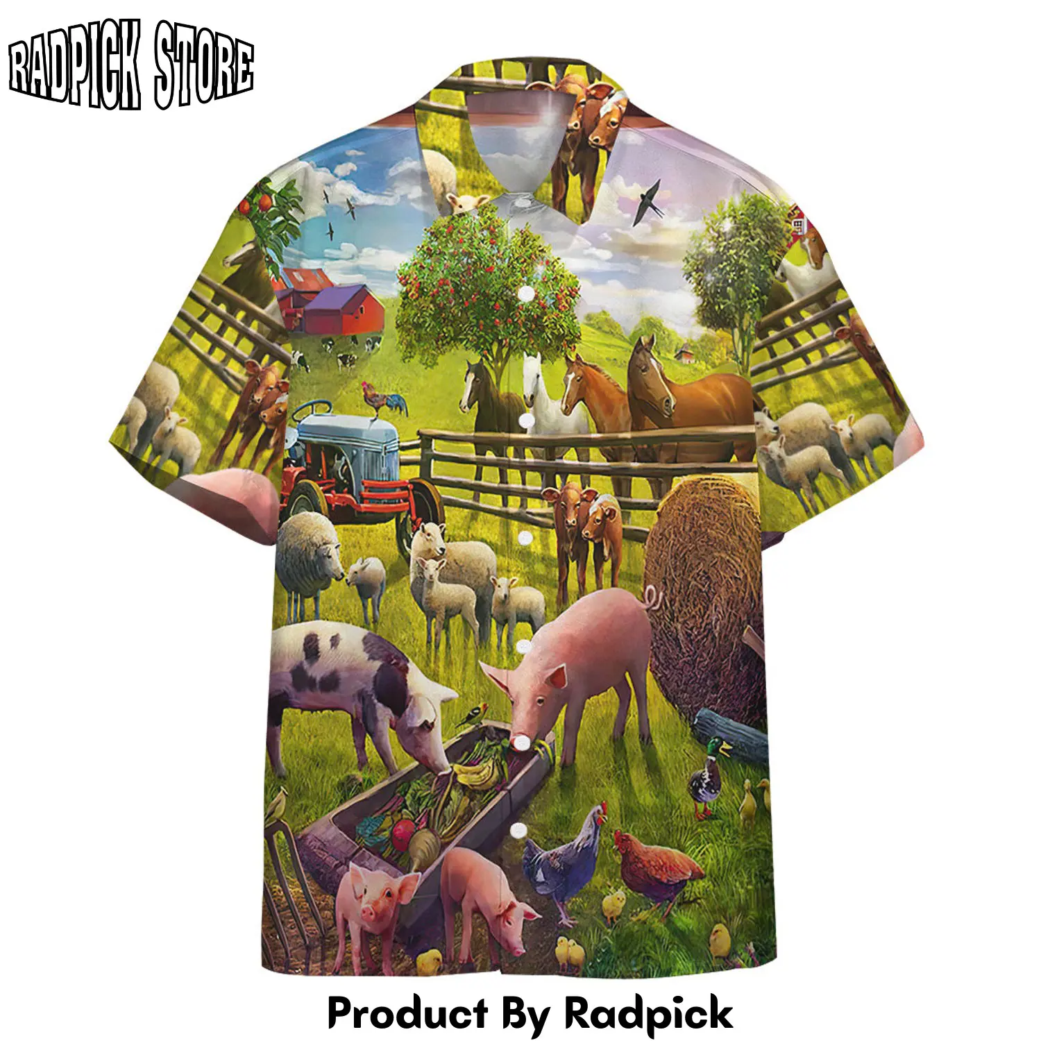 Radpick 3d farm animal hawaii shirt rp292851